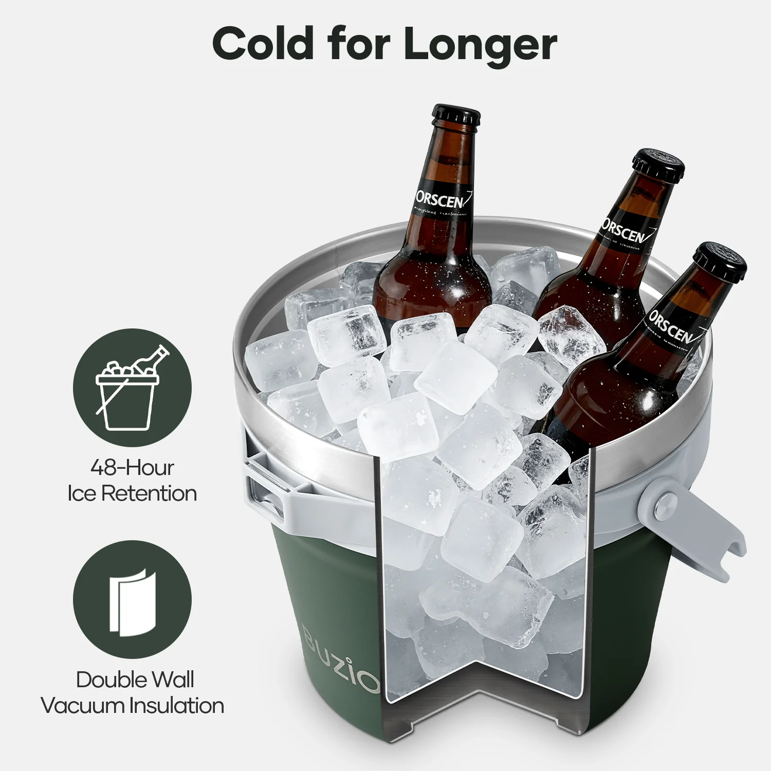 7.4 Qt/7 L Insulated Ice Bucket with Lid and Scoop & Tongs for Parties - Image 11