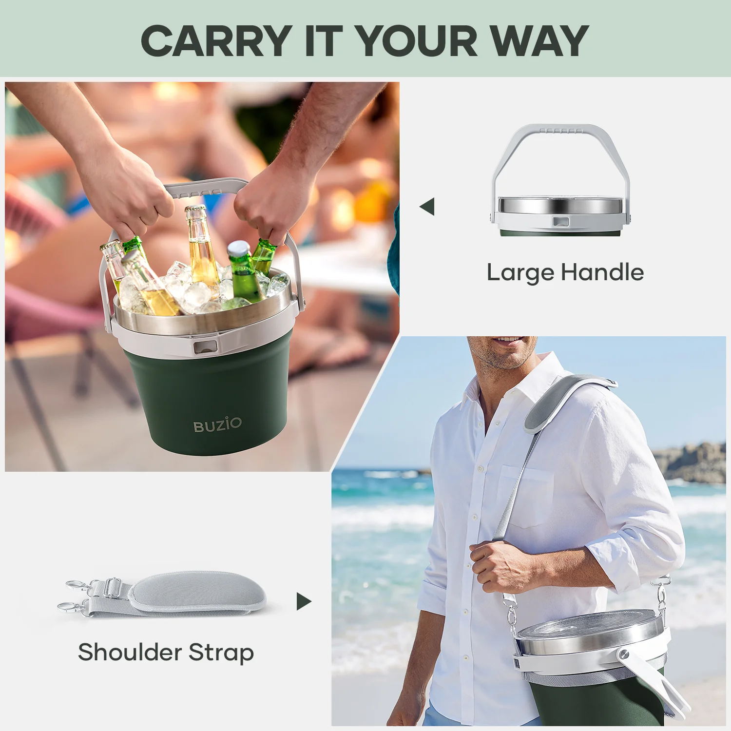 7.4 Qt/7 L Insulated Ice Bucket with Lid and Scoop & Tongs for Parties - Image 14