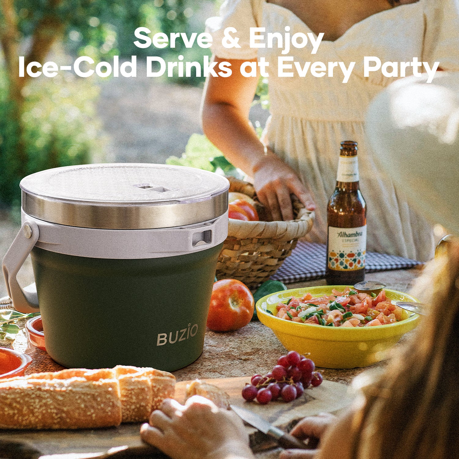 7.4 Qt/7 L Insulated Ice Bucket with Lid and Scoop & Tongs for Parties - Image 15