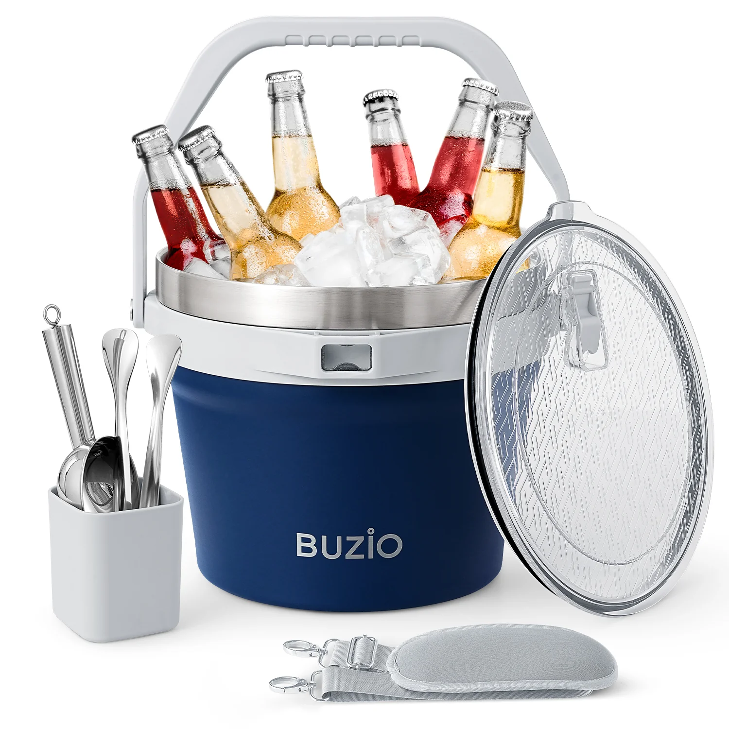 7.4 Qt/7 L Insulated Ice Bucket with Lid and Scoop & Tongs for Parties - Image 17