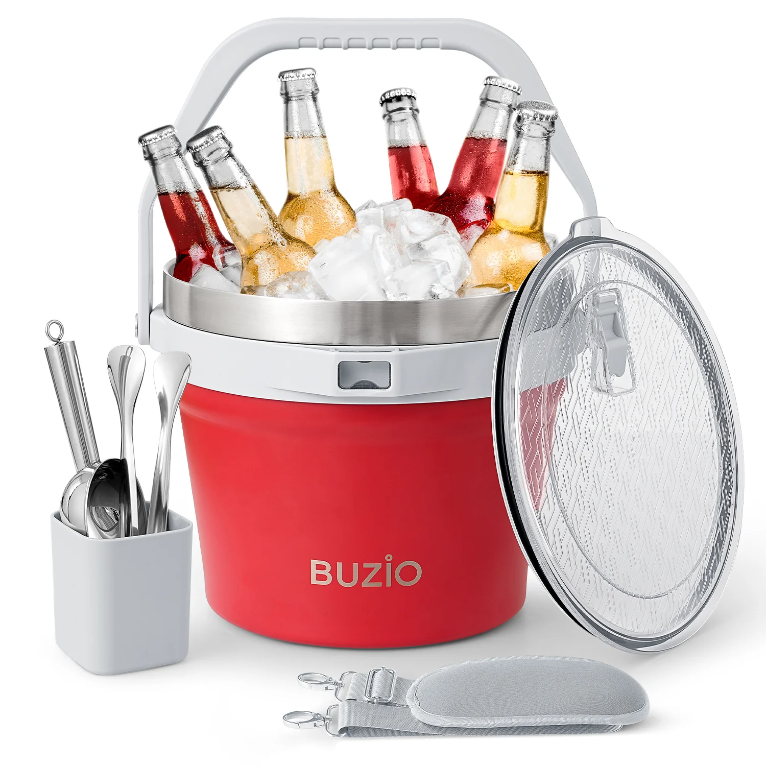 7.4 Qt/7 L Insulated Ice Bucket with Lid and Scoop & Tongs for Parties - Image 33