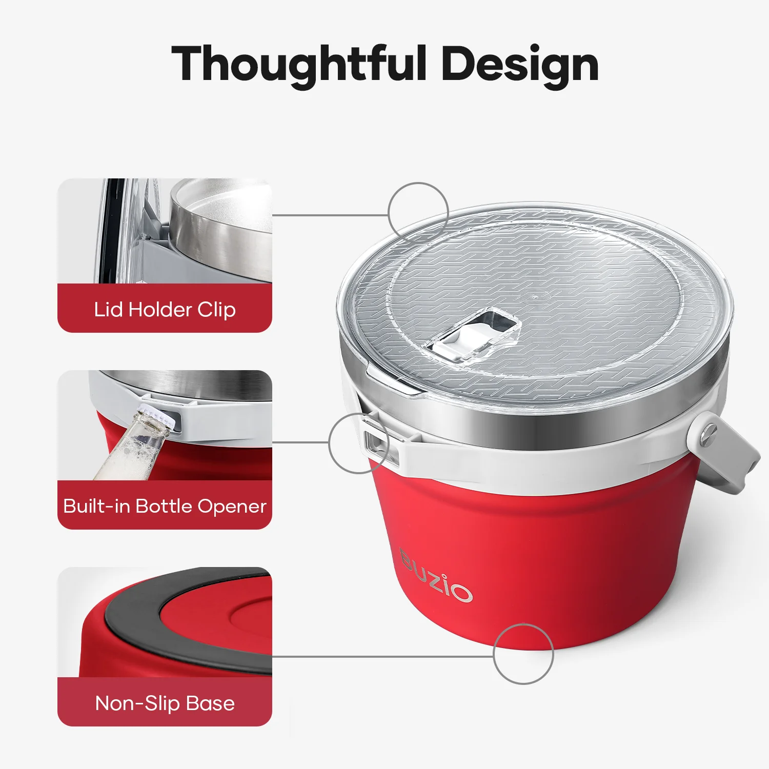 7.4 Qt/7 L Insulated Ice Bucket with Lid and Scoop & Tongs for Parties - Image 38