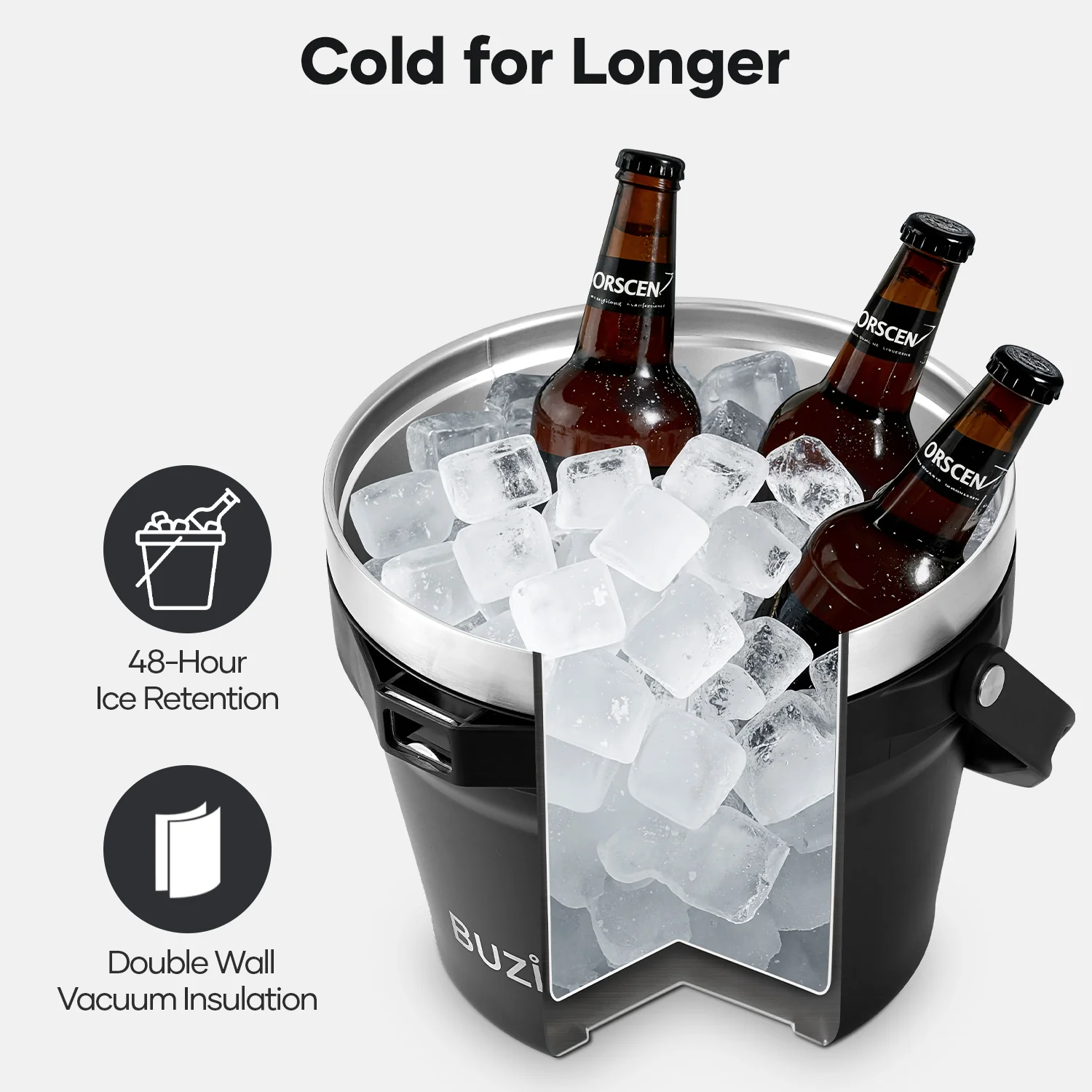 7.4 Qt/7 L Insulated Ice Bucket with Lid and Scoop & Tongs for Parties - Image 4