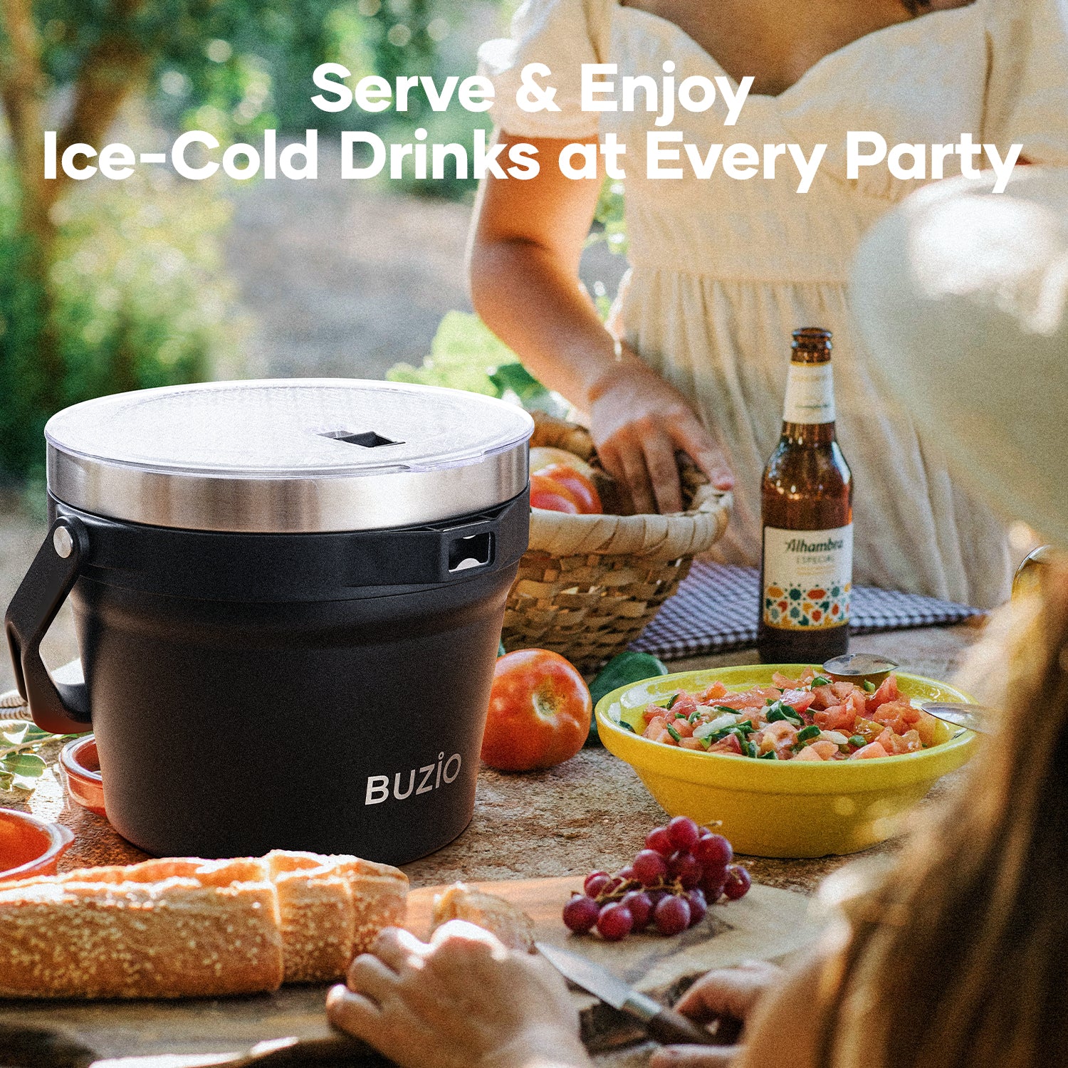 7.4 Qt/7 L Insulated Ice Bucket with Lid and Scoop & Tongs for Parties - Image 8