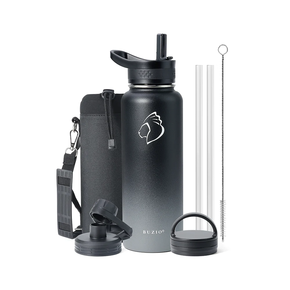 Stainless Steel Water Bottle with 3 Lids | 32oz - 64oz - Image 13