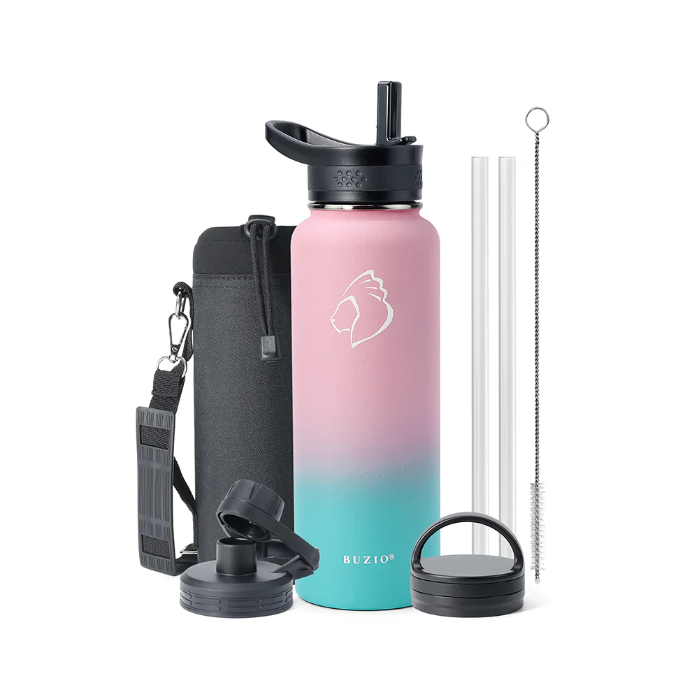 Stainless Steel Water Bottle with 3 Lids | 32oz - 64oz - Image 22