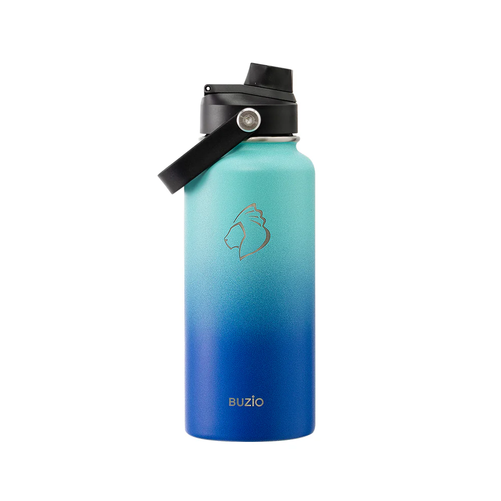 Insulated Water Bottles with 2 Lids | 32oz | Caribbean Blue - Image 3