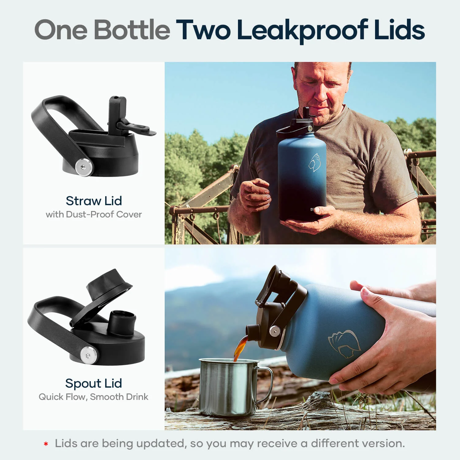 Insulated Water Bottles with 2 Lids | 24oz - 128oz - Image 72