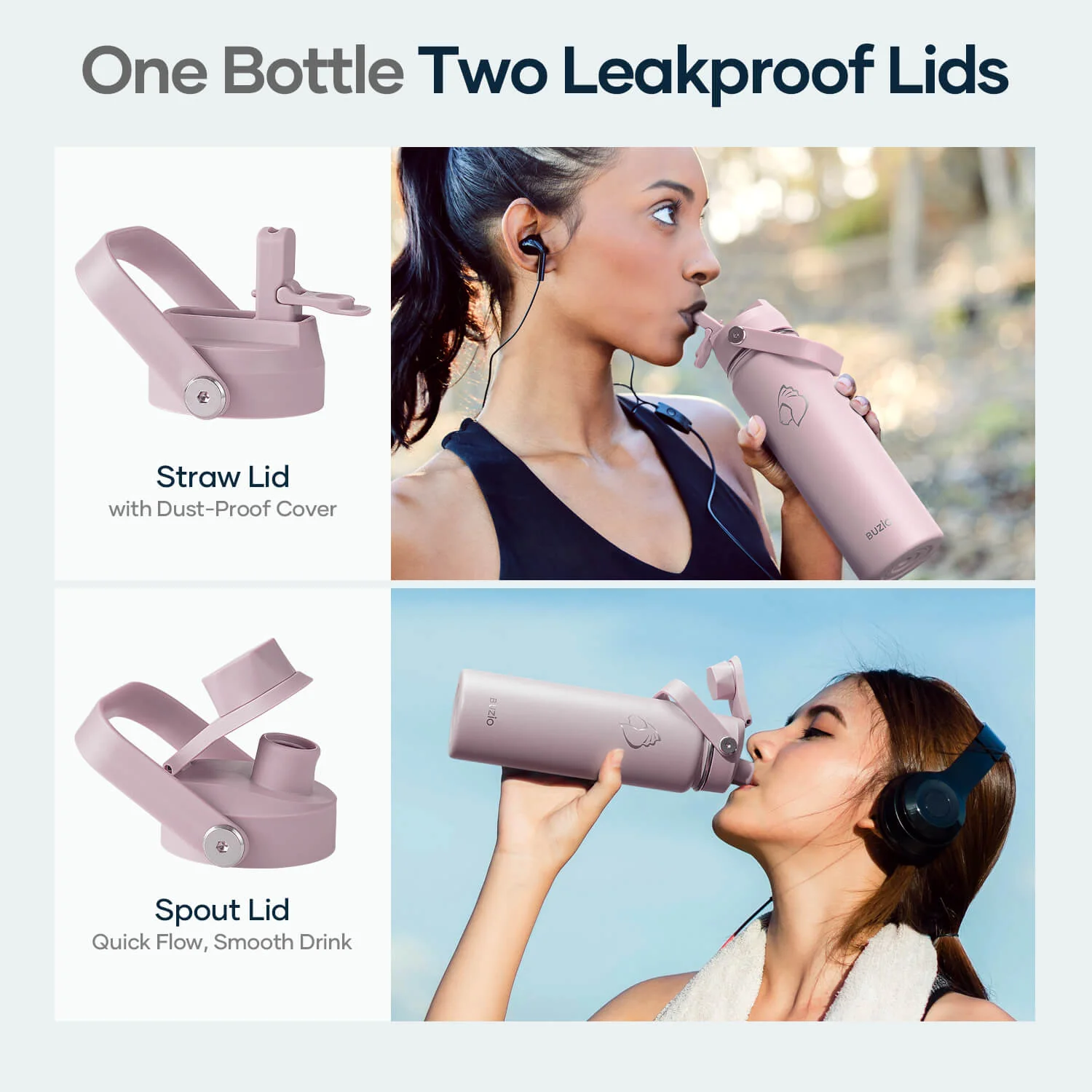 Insulated Water Bottles with 2 Lids | 24oz - 128oz - Image 40