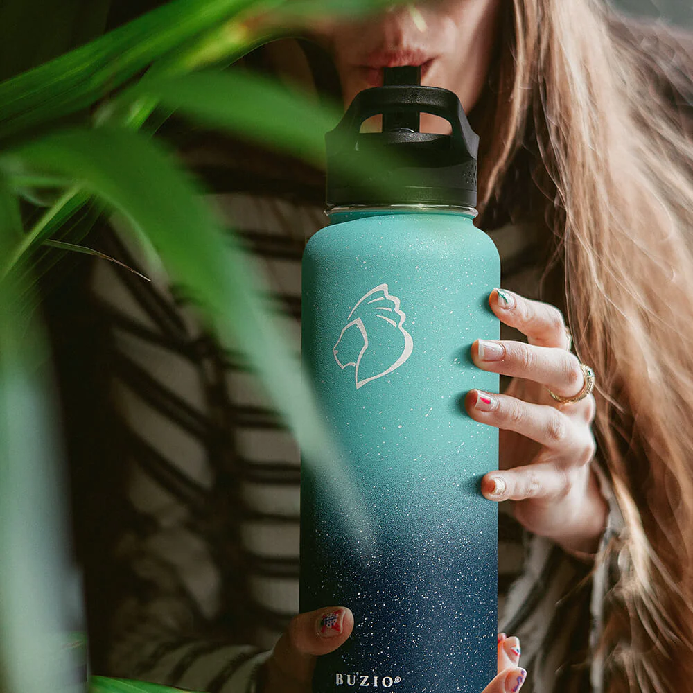 Stainless Steel Water Bottle with 3 Lids | 40oz | Starry Pacific - Image 7