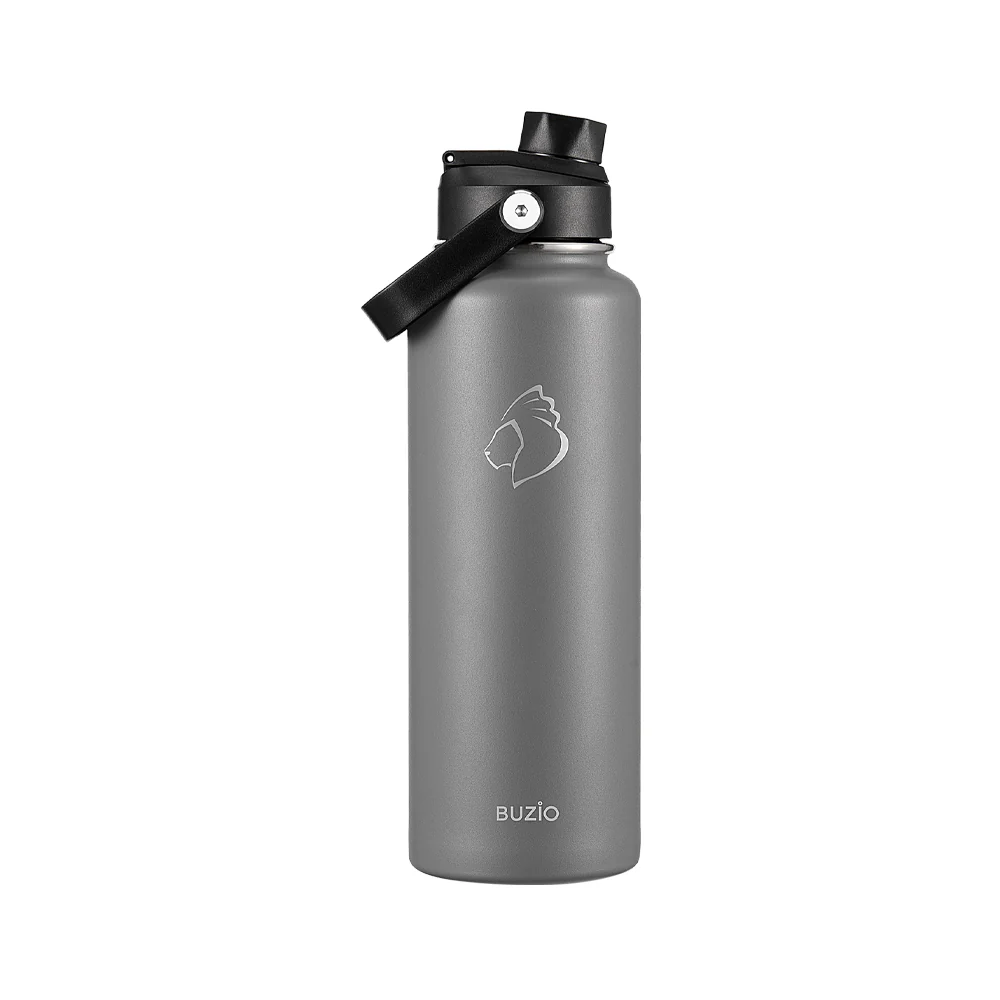 Insulated Water Bottle with 2 Lids | 40oz| Graphite - Image 3