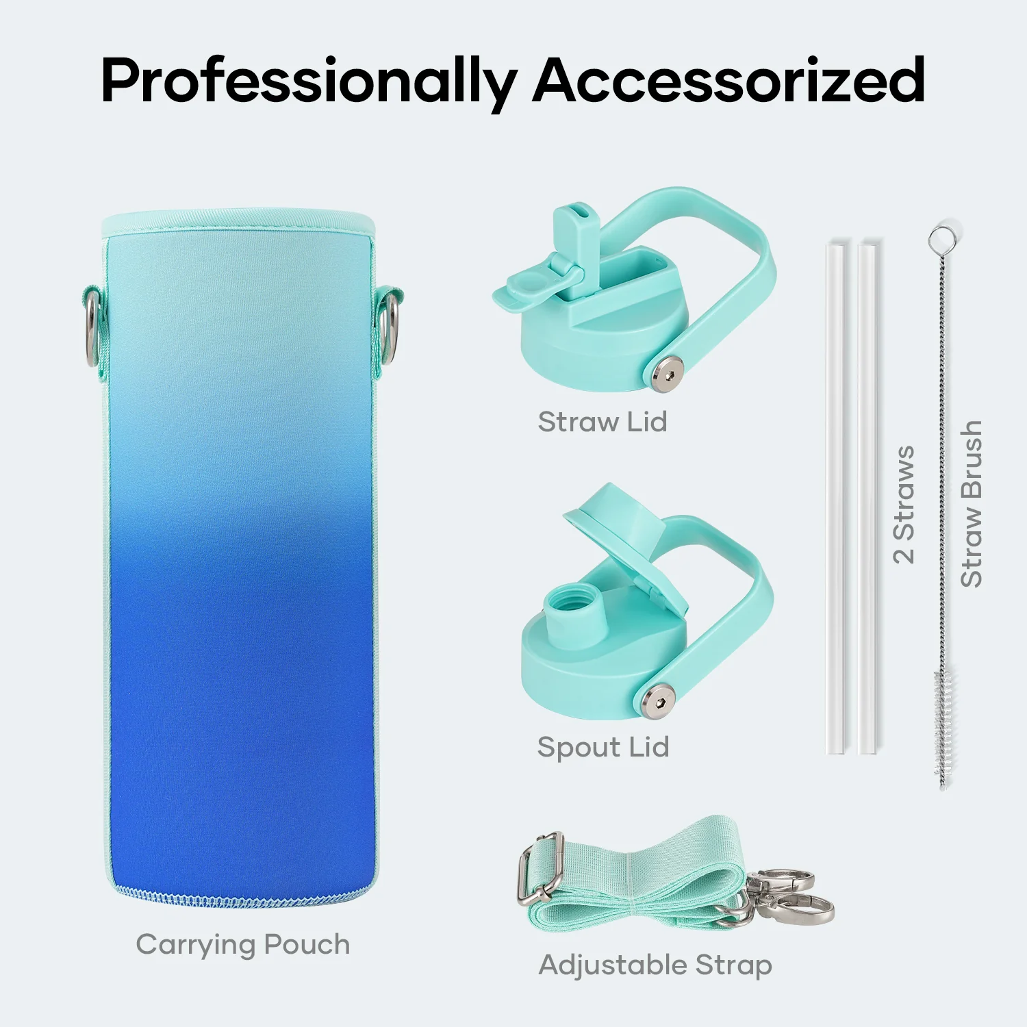 Duet Series Water Bottles with 2 Lids | 24oz - Image 25