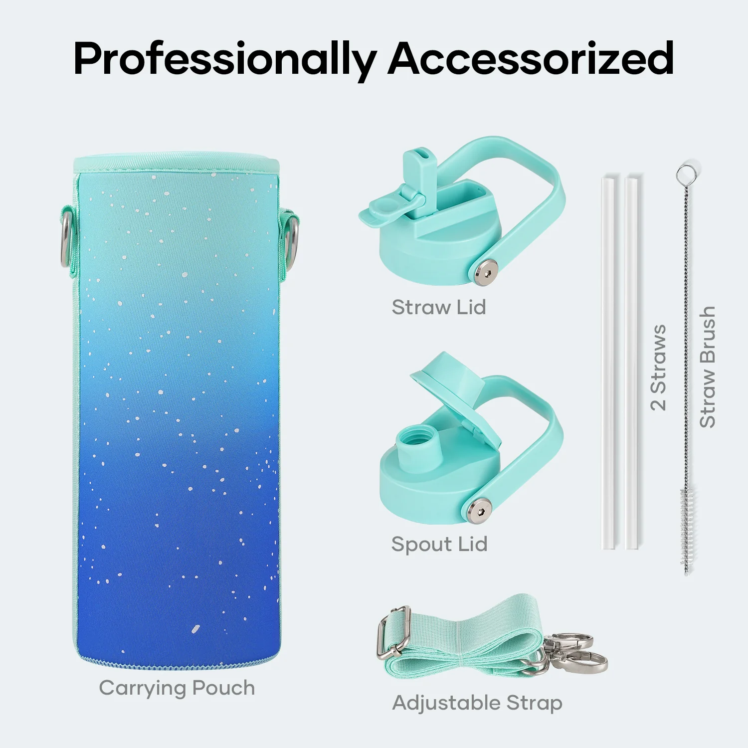 Duet Series Water Bottles with 2 Lids | 24oz - Image 33