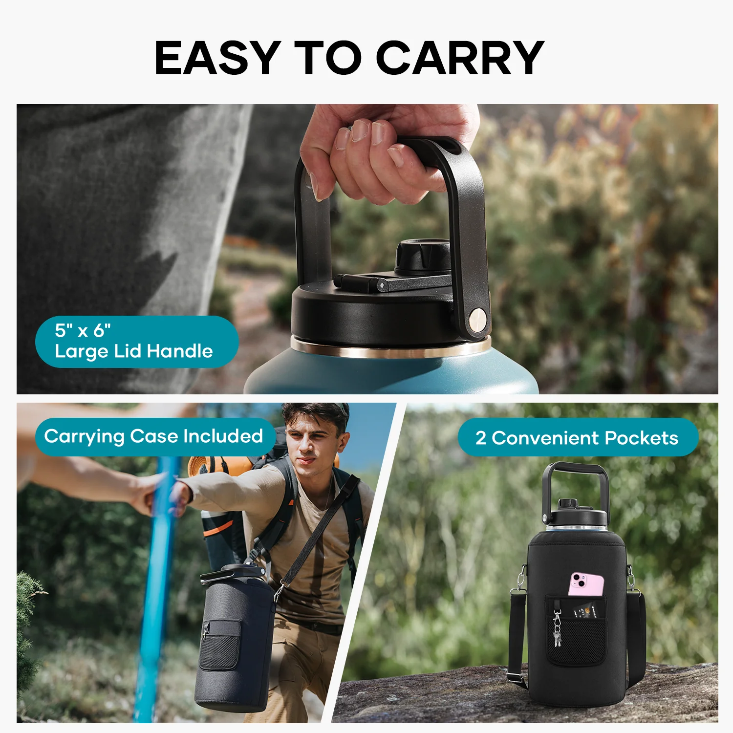 Insulated Gallon Jug with Spout Lid | Indigo Crush | 256oz - Image 5