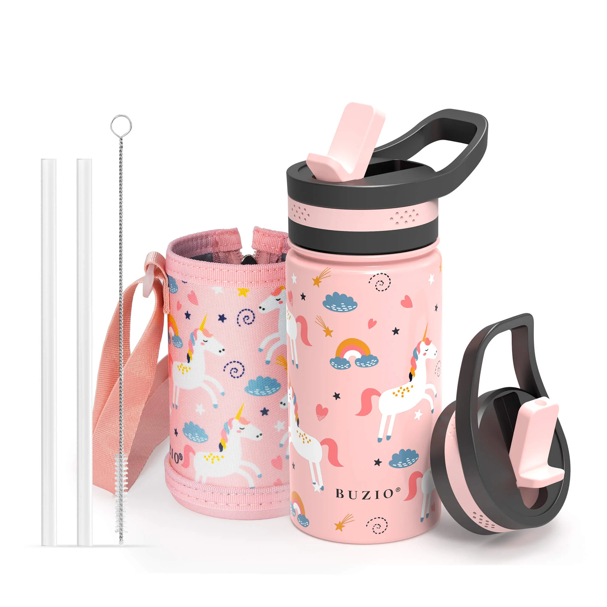 Insulated Water Bottle with Straw Lid for Kids | 14oz - Image 21