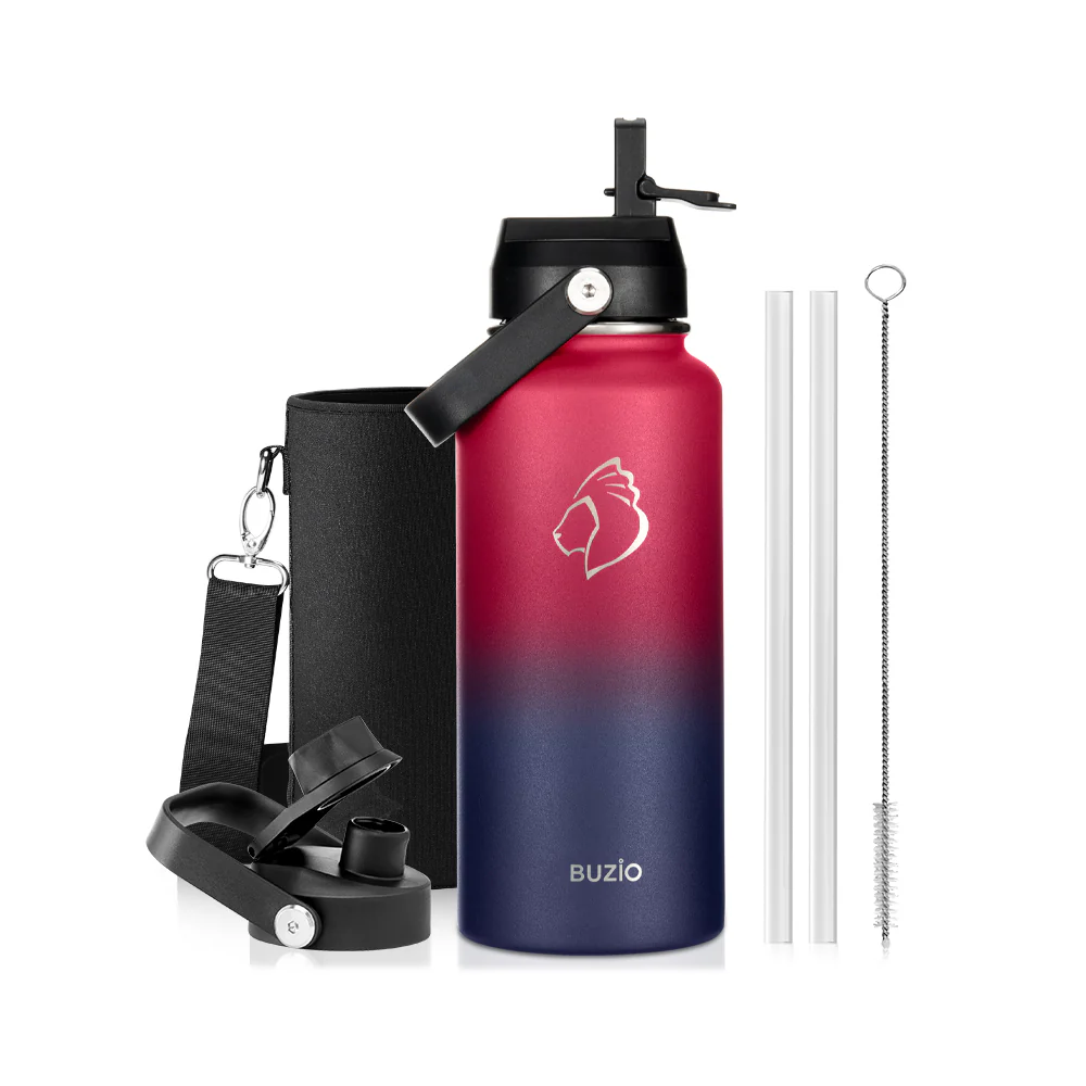 Insulated Water Bottles with 2 Lids | 24oz - 128oz - Image 61
