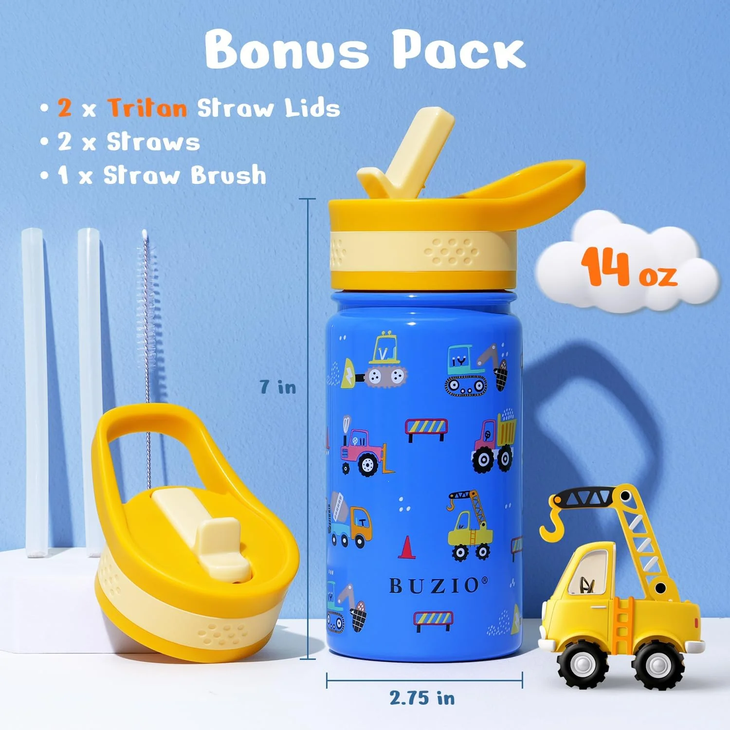 Kids Water Bottle with Straw Lid | 14oz - Image 15