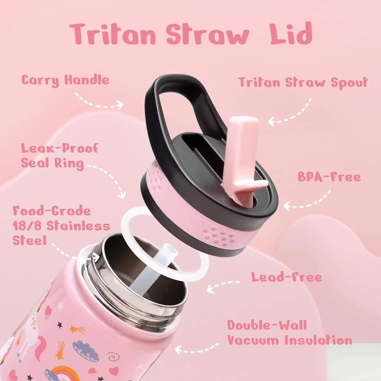Kids Water Bottle with Straw Lid | 14oz - Image 6