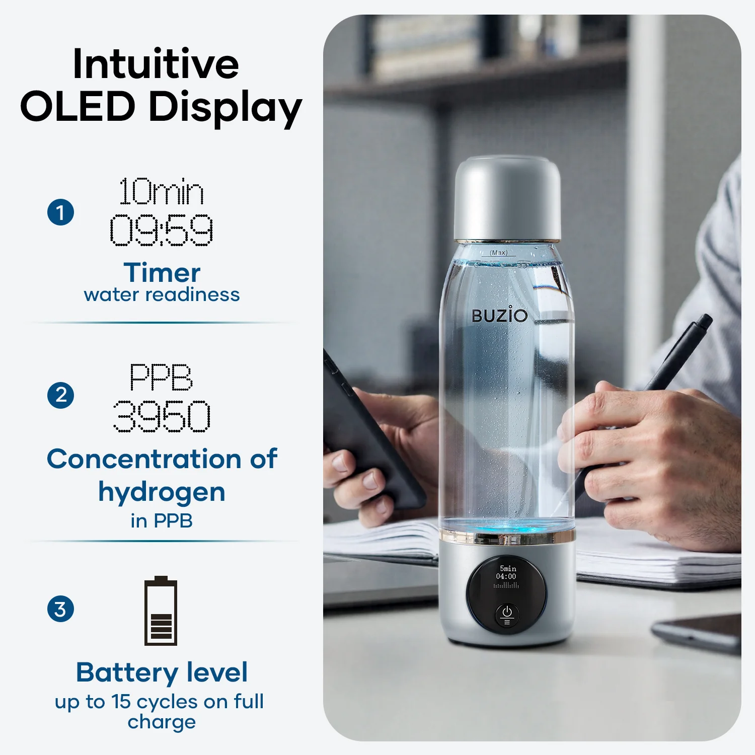 Portable Rechargeable Hydrogen Water Bottle Generator - Image 11