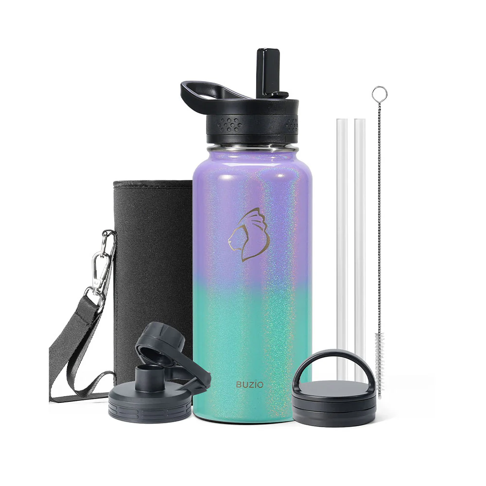 Stainless Steel Water Bottle with 3 Lids | 32oz - 64oz - Image 12