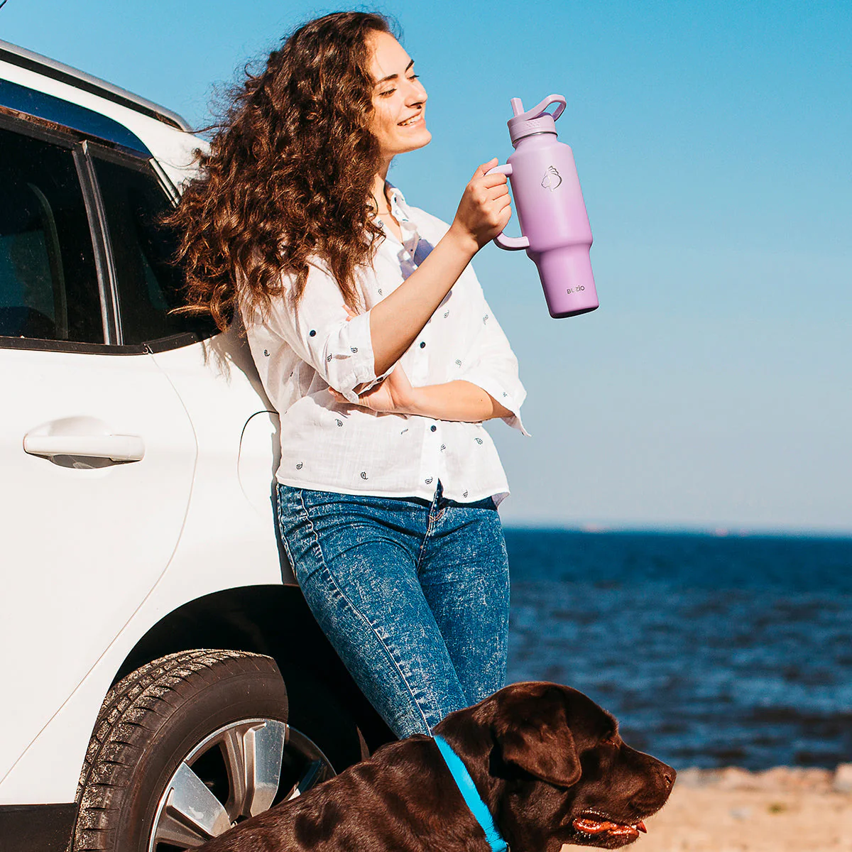 T-shape Handled Water Bottle for Car | 40oz - Image 7
