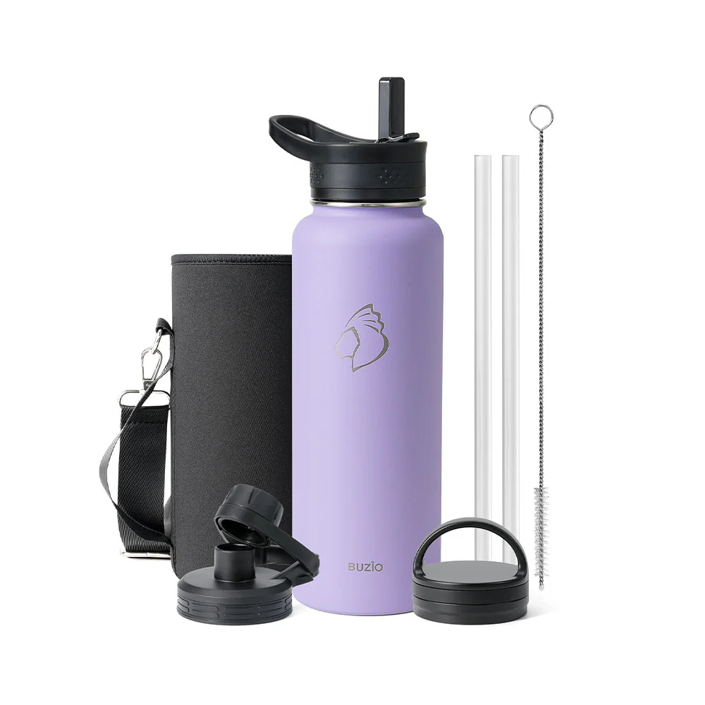 Stainless Steel Water Bottle with 3 Lids | 32oz - 64oz - Image 19