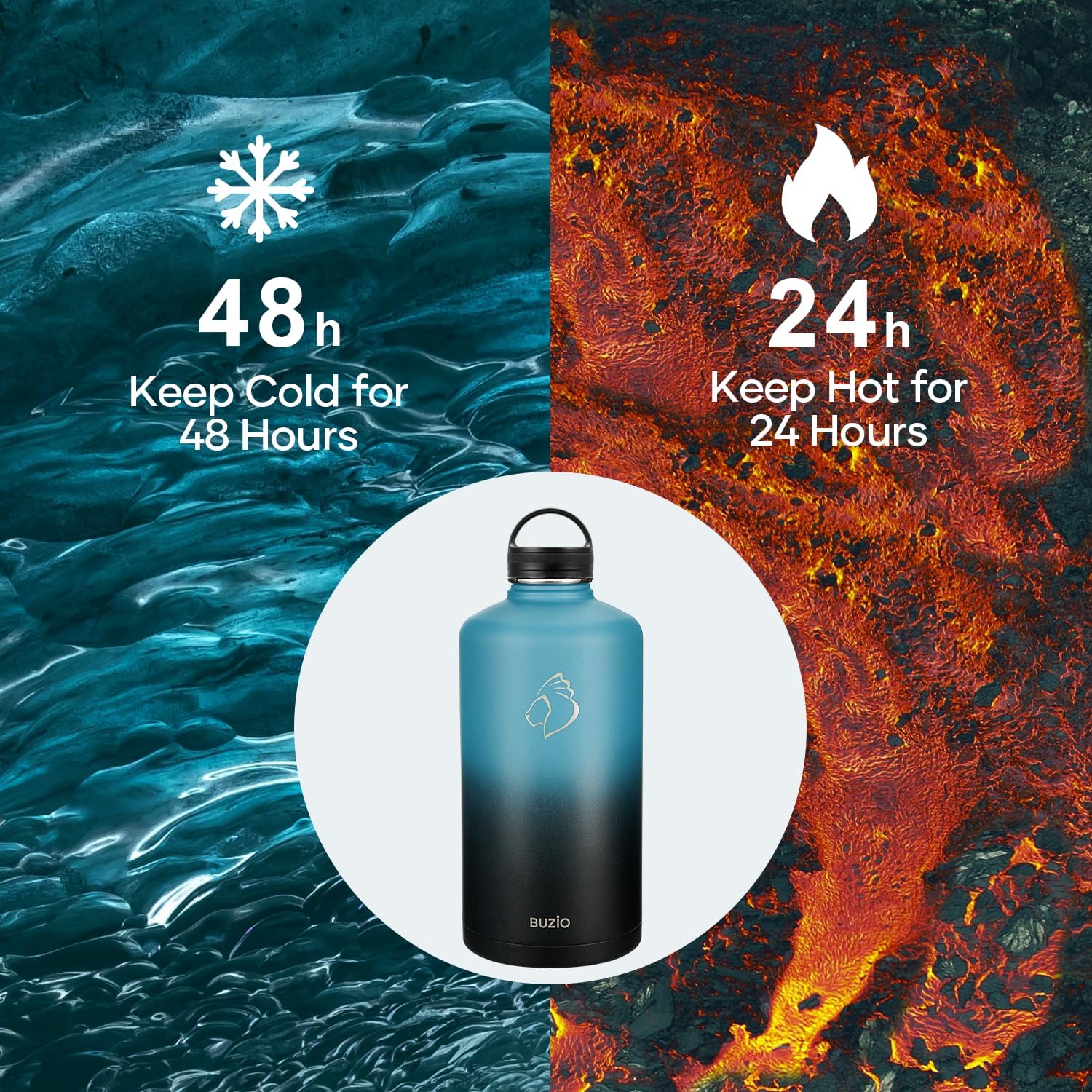 Trio Series Water Bottle with 3 Lids | 128oz - Image 6