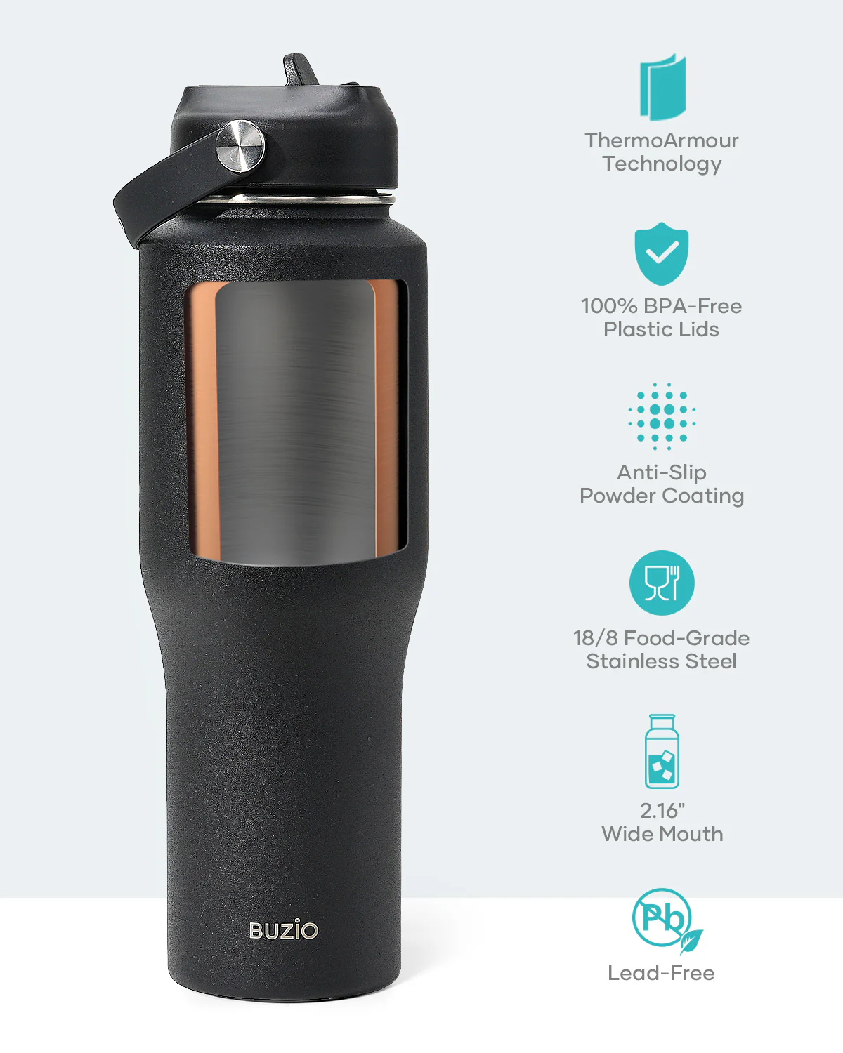 T-Shape Water Bottle for Car | 32oz - Image 3